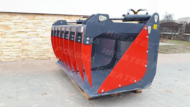 KREATEC Schaufel mit Niederhalter/ Krokoschaufel/ Reißschaufel 1,2 bis 2,8 m mit Hardox