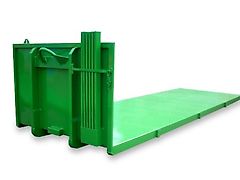 Abrollcontainer Plattform, Auffahrrampe, Rungen