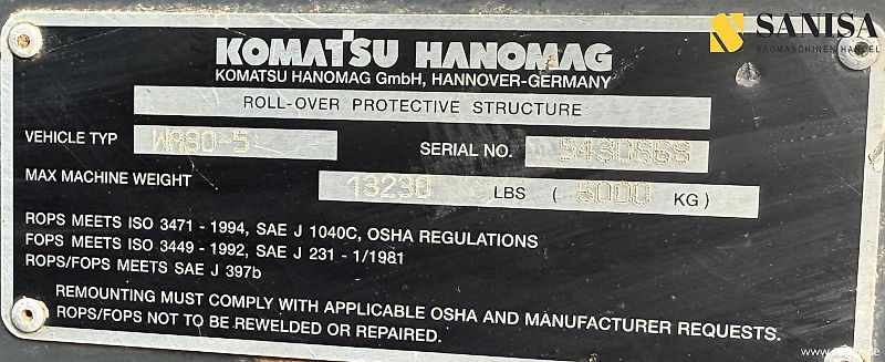 Komatsu WA 80-5/4.1 Schaufel/Paletten Gabel/4397 Std