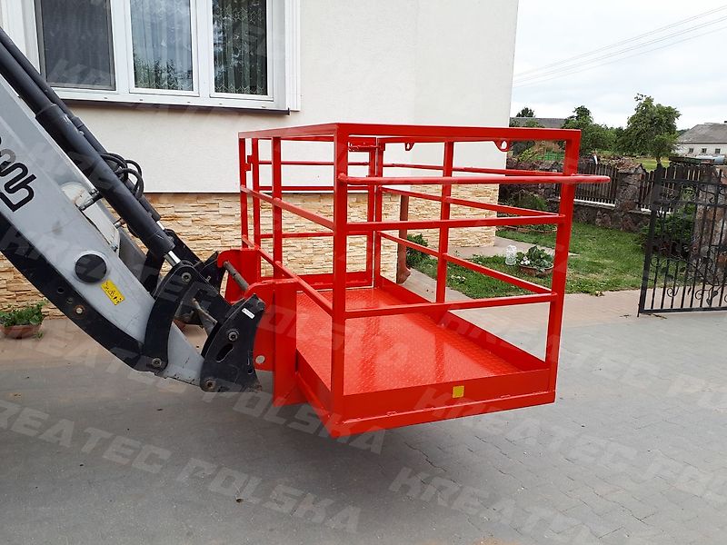 KREATEC Arbeitskorb, Arbeitsbühne mit Riffelblech 1,2 bis 6,0 m Breite