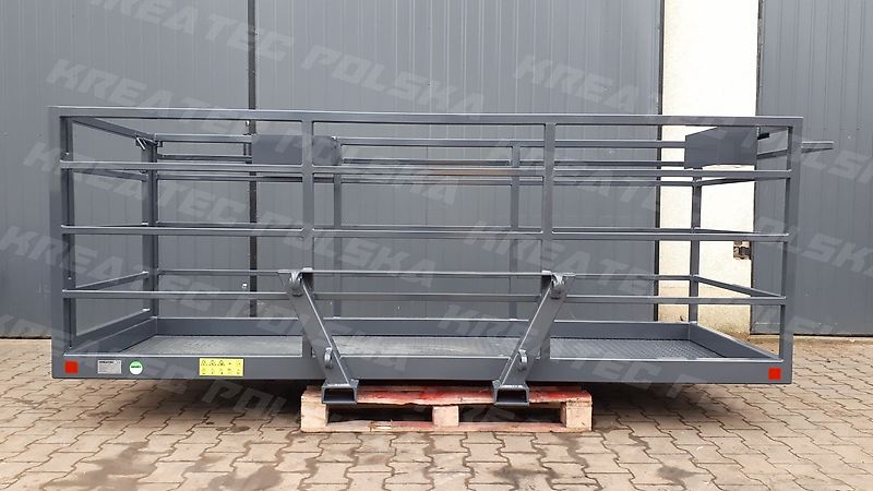 KREATEC Arbeitskorb, Arbeitsbühne mit Riffelblech 1,2 bis 6,0 m Breite